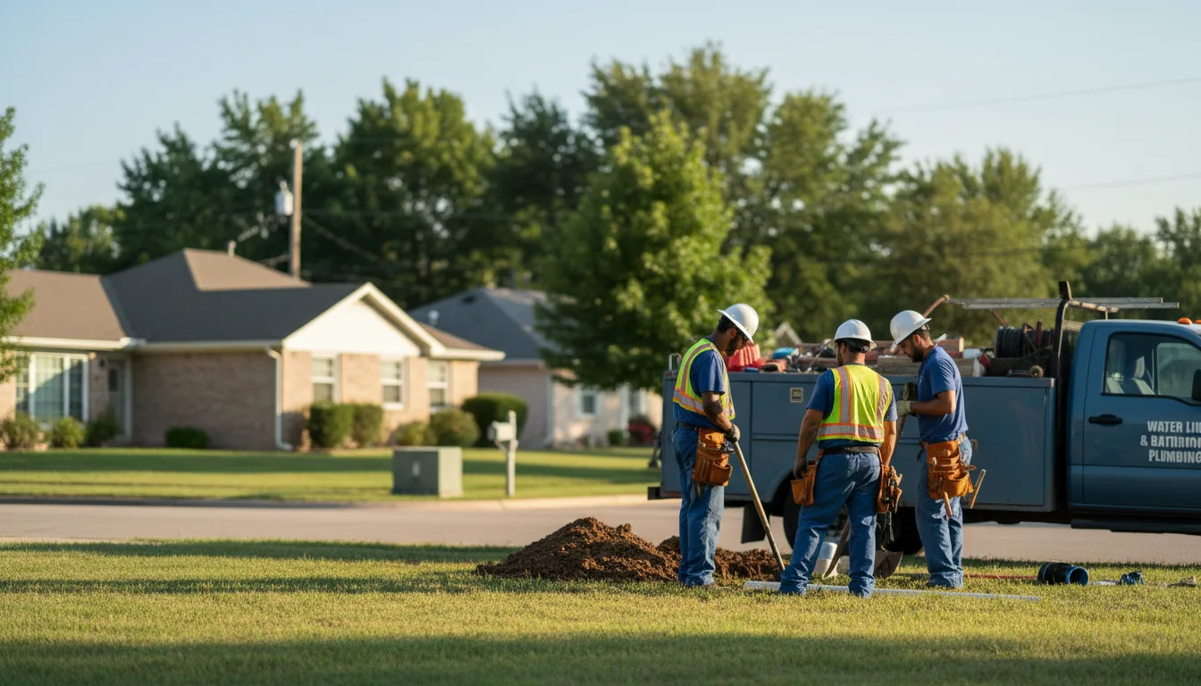 Residential water line and bathroom plumbing service in Bendena, KS